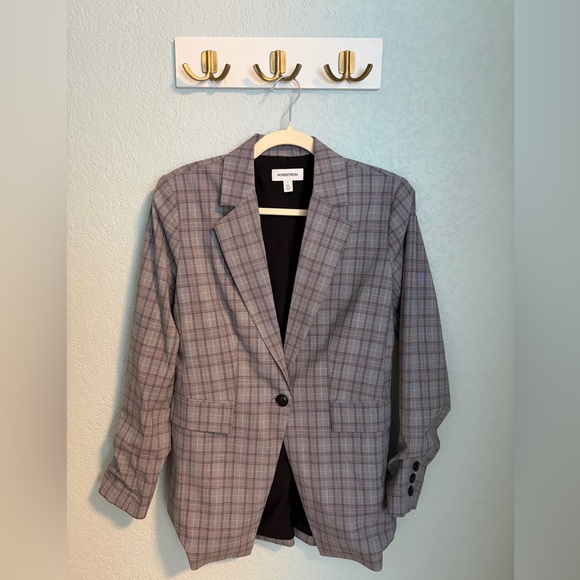 Nordstrom Jackets & Blazers - Nordstrom Plaid Blazer | Gray Windowpane | Size Small